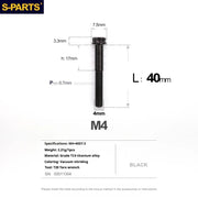 S-PARTS A3 Gold M4 TC4 Titanium Screw Bolt | Standard Parts for Electric Vehicle Motorcycle Car - Detail 103