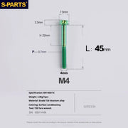 S-PARTS A3 Gold M4 TC4 Titanium Screw Bolt | Standard Parts for Electric Vehicle Motorcycle Car - Detail 105
