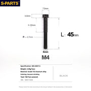 S-PARTS A3 Gold M4 TC4 Titanium Screw Bolt | Standard Parts for Electric Vehicle Motorcycle Car - Detail 107