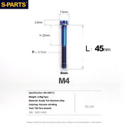 S-PARTS A3 Gold M4 TC4 Titanium Screw Bolt | Standard Parts for Electric Vehicle Motorcycle Car - Detail 108