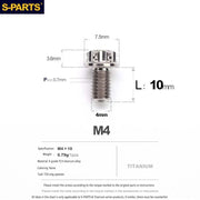 S-PARTS A3 Gold M4 TC4 Titanium Screw Bolt | Standard Parts for Electric Vehicle Motorcycle Car - Detail 12