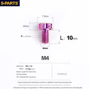S-PARTS A3 Gold M4 TC4 Titanium Screw Bolt | Standard Parts for Electric Vehicle Motorcycle Car - Detail 16
