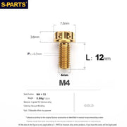 S-PARTS A3 Gold M4 TC4 Titanium Screw Bolt | Standard Parts for Electric Vehicle Motorcycle Car - Detail 18