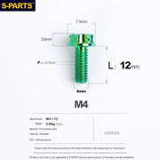 S-PARTS A3 Gold M4 TC4 Titanium Screw Bolt | Standard Parts for Electric Vehicle Motorcycle Car - Detail 22