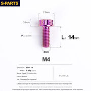 S-PARTS A3 Gold M4 TC4 Titanium Screw Bolt | Standard Parts for Electric Vehicle Motorcycle Car - Detail 31