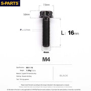 S-PARTS A3 Gold M4 TC4 Titanium Screw Bolt | Standard Parts for Electric Vehicle Motorcycle Car - Detail 37