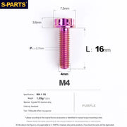 S-PARTS A3 Gold M4 TC4 Titanium Screw Bolt | Standard Parts for Electric Vehicle Motorcycle Car - Detail 39