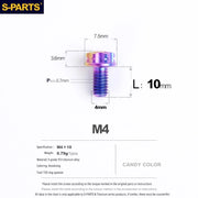 S-PARTS A3 Gold M4 TC4 Titanium Screw Bolt | Standard Parts for Electric Vehicle Motorcycle Car - Detail 42