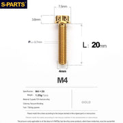 S-PARTS A3 Gold M4 TC4 Titanium Screw Bolt | Standard Parts for Electric Vehicle Motorcycle Car - Detail 43