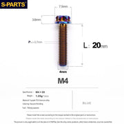 S-PARTS A3 Gold M4 TC4 Titanium Screw Bolt | Standard Parts for Electric Vehicle Motorcycle Car - Detail 44