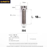 S-PARTS A3 Gold M4 TC4 Titanium Screw Bolt | Standard Parts for Electric Vehicle Motorcycle Car - Detail 49