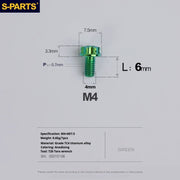 S-PARTS A3 Gold M4 TC4 Titanium Screw Bolt | Standard Parts for Electric Vehicle Motorcycle Car - Detail 56