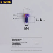 S-PARTS A3 Gold M4 TC4 Titanium Screw Bolt | Standard Parts for Electric Vehicle Motorcycle Car - Detail 59