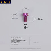 S-PARTS A3 Gold M4 TC4 Titanium Screw Bolt | Standard Parts for Electric Vehicle Motorcycle Car - Detail 60
