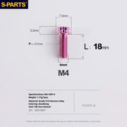 S-PARTS A3 Gold M4 TC4 Titanium Screw Bolt | Standard Parts for Electric Vehicle Motorcycle Car - Detail 63