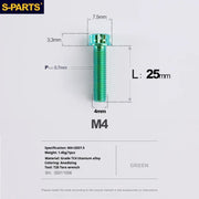 S-PARTS A3 Gold M4 TC4 Titanium Screw Bolt | Standard Parts for Electric Vehicle Motorcycle Car - Detail 76