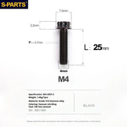 S-PARTS A3 Gold M4 TC4 Titanium Screw Bolt | Standard Parts for Electric Vehicle Motorcycle Car - Detail 82