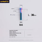 S-PARTS A3 Gold M4 TC4 Titanium Screw Bolt | Standard Parts for Electric Vehicle Motorcycle Car - Detail 89