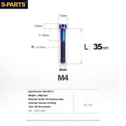 S-PARTS A3 Gold M4 TC4 Titanium Screw Bolt | Standard Parts for Electric Vehicle Motorcycle Car - Detail 90