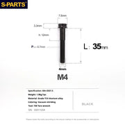 S-PARTS A3 Gold M4 TC4 Titanium Screw Bolt | Standard Parts for Electric Vehicle Motorcycle Car - Detail 93