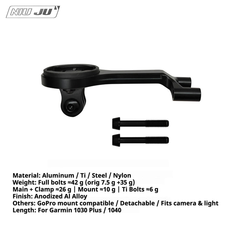 NIUJU CNC Aluminum Computer Mount for Giant Contact SL / SLR / Aero Stem | 42g | Garmin / Wahoo / Bryton / Giant / Cateye - Detail 2