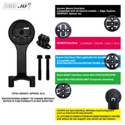 NIUJU CNC Aluminum Computer Mount for Giant Contact SL / SLR / Aero Stem | 42g | Garmin / Wahoo / Bryton / Giant / Cateye - Detail 5