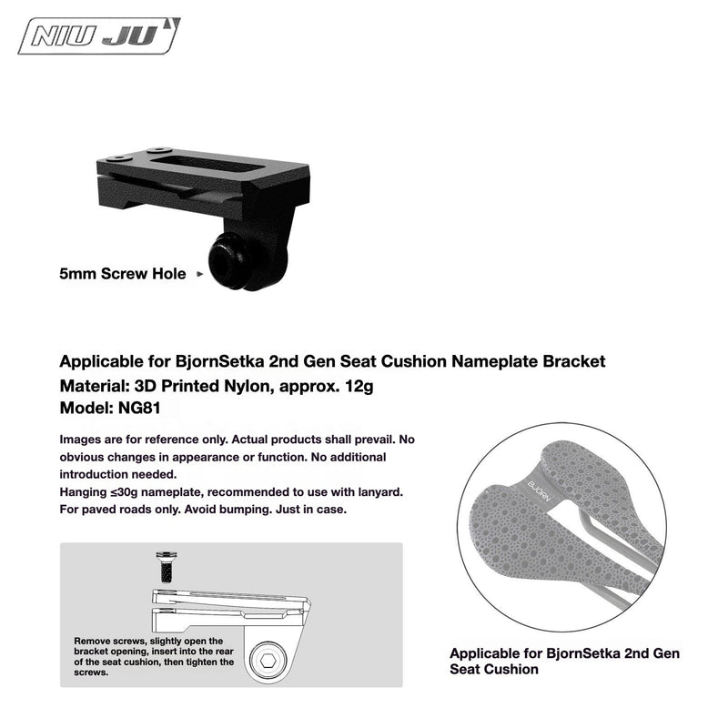 NIUJU Torque Saddle Mount for Bjorn Setka Gen 2 — GoPro / Tail Light / Race Number NG81 Race Number Plate Mount Only