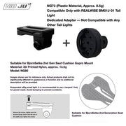NIUJU Torque Saddle Mount for Bjorn Setka Gen 2 — GoPro / Tail Light / Race Number NG80 + REALWISE Tail Light Adapter NG73
