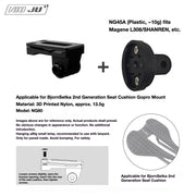 NIUJU Torque Saddle Mount for Bjorn Setka Gen 2 — GoPro / Tail Light / Race Number NG80 + Magene 308 Adapter NG45A
