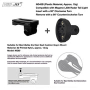 NIUJU Torque Saddle Mount for Bjorn Setka Gen 2 — GoPro / Tail Light / Race Number NG80 + Magene 508 Adapter NG45B