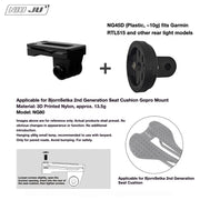 NIUJU Torque Saddle Mount for Bjorn Setka Gen 2 — GoPro / Tail Light / Race Number NG80 + Garmin RTL515 Adapter NG45D
