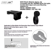 NIUJU Torque Saddle Mount for Bjorn Setka Gen 2 — GoPro / Tail Light / Race Number NG80 + Magicshine Tail Light Adapter NG49