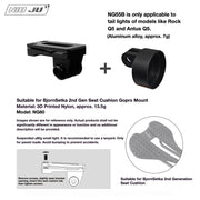 NIUJU Torque Saddle Mount for Bjorn Setka Gen 2 — GoPro / Tail Light / Race Number NG80 + ROCKBROS Q5 Adapter NG55B