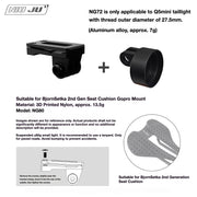 NIUJU Torque Saddle Mount for Bjorn Setka Gen 2 — GoPro / Tail Light / Race Number NG80 + ROCKBROS Q5 Mini Adapter NG72