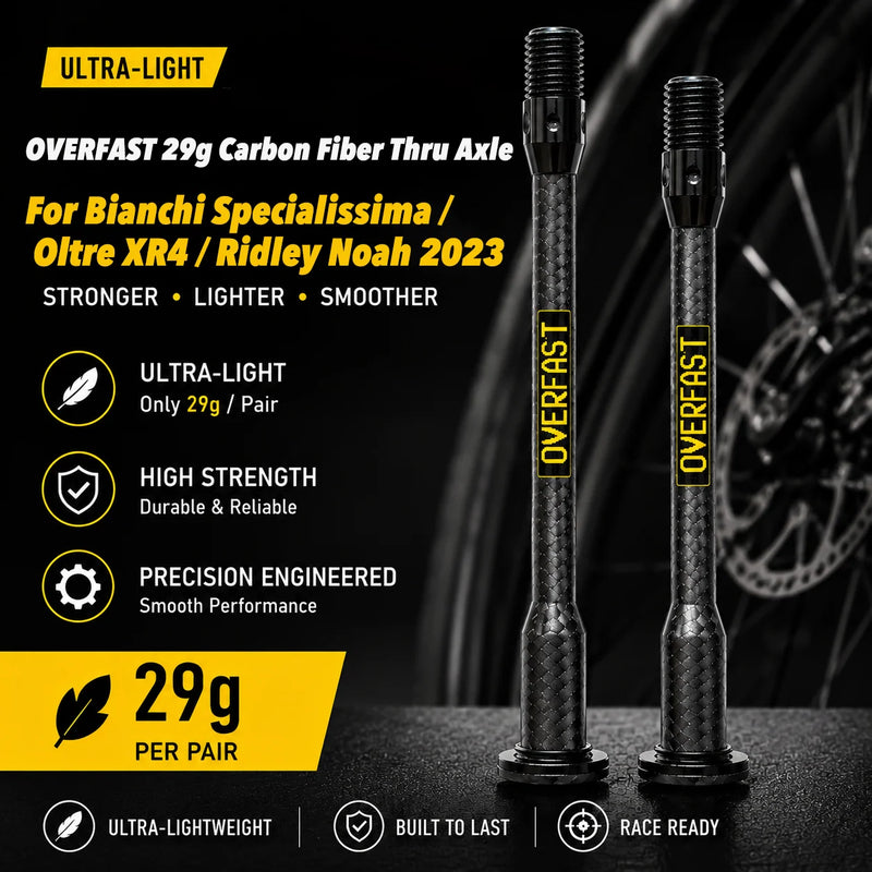 OVERFAST 29g Ultralight Carbon Fiber Thru Axle Set for Bianchi Oltre / Specialissima / XR4 / Ridley Noah 2023 - Detail 8
