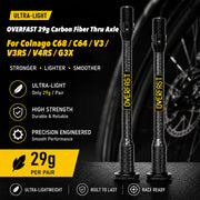 OVERFAST 29g Ultralight Carbon Fiber Thru Axle Set for Colnago C68 / C64 / V3 / V3RS / V4RS / G3X