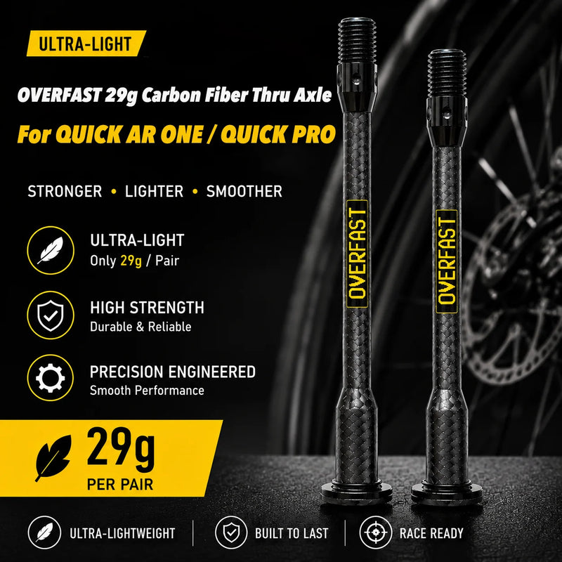 OVERFAST 29g Ultralight Carbon Fiber Thru Axle Set for QUICK AR ONE / QUICK PRO