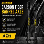OVERFAST 29g Ultralight Carbon Fiber Thru Axle Set | Custom Specifications Available