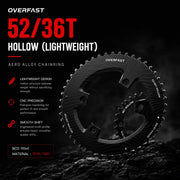 OVERFAST Aero Lightweight Alloy Chainring Set | 50/34T & 52/36T | 110x4 BCD - Detail 4