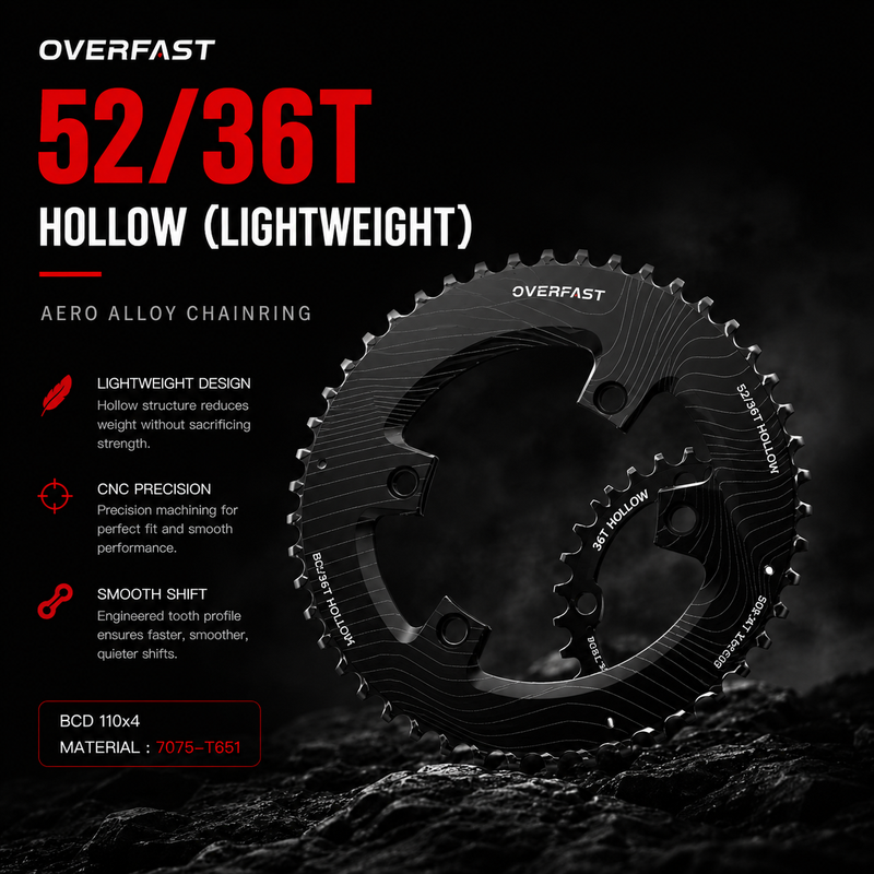 OVERFAST Aero and Alloy Chainring Set