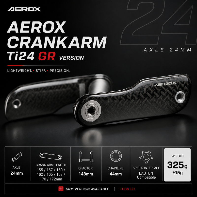 OVERFAST Aero Carbon Gravel Crankset Ti24 GR Version for EASTON / SRM