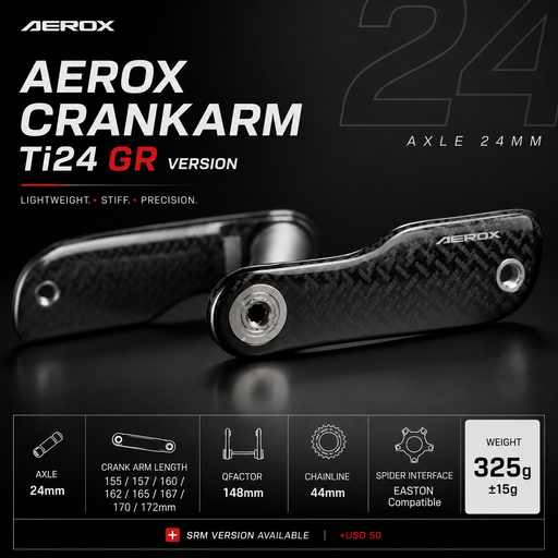 OVERFAST Aero Carbon Gravel Crankset Ti24 GR Version for EASTON / SRM