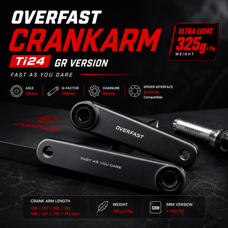 OVERFAST VELA Aero Carbon Crankset for Road Bikes for SRM and SIGEYI