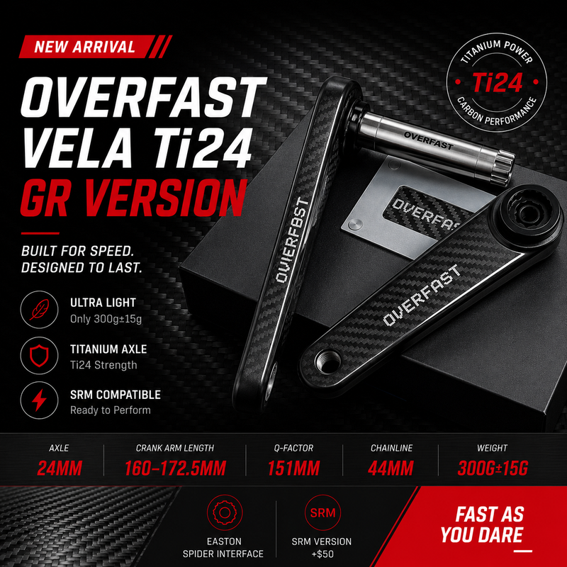 OVERFAST VELA Ti24 GR Carbon Crankset for Gravel Bikes