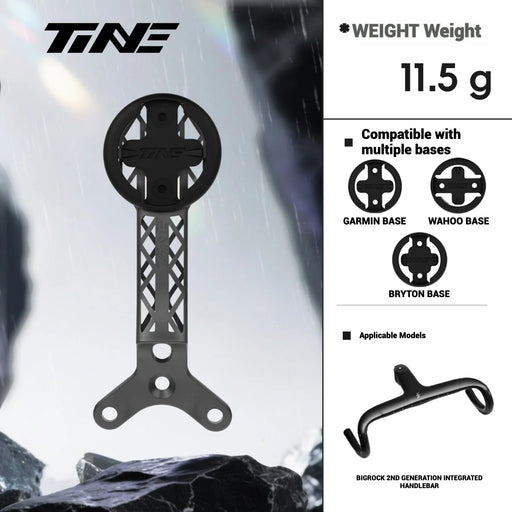 TNE BigRock SKYLINE V2 3D Printed Titanium Computer Mount | Integrated Handlebar | Garmin Wahoo Bryton