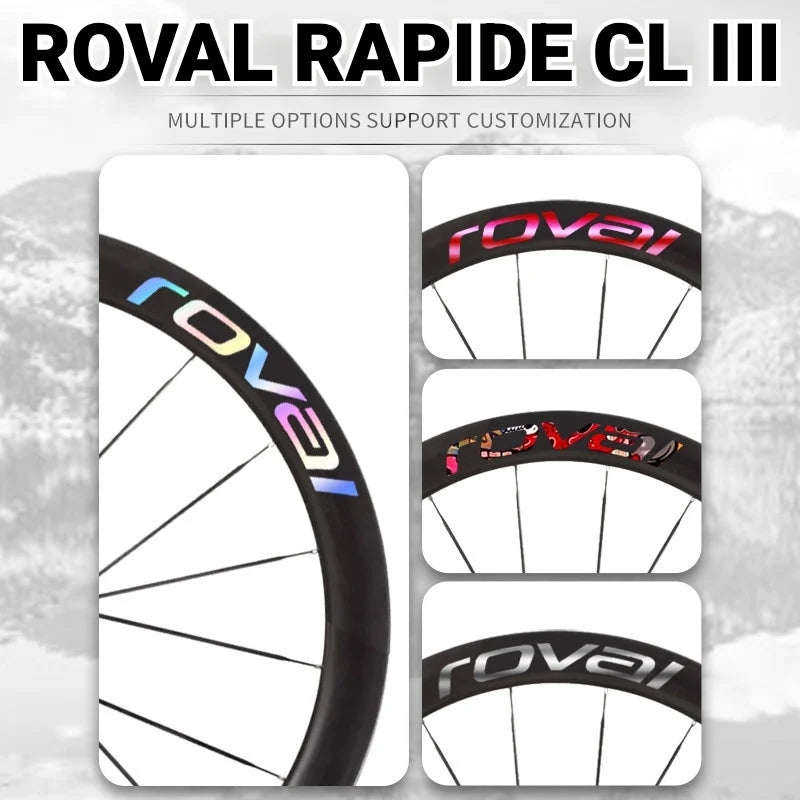 Roval Rapide CL III Wheel Decals Custom Carbon Wheel Logo Color Change Stickers