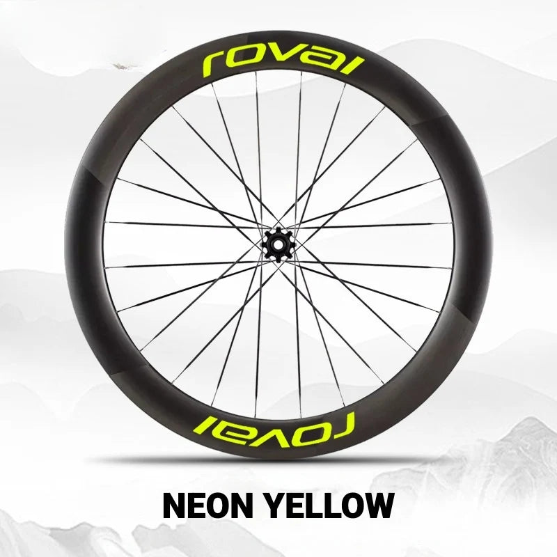 Roval Rapide CL III Wheel Decals Custom Carbon Wheel Logo Color Change Stickers Neon Yellow