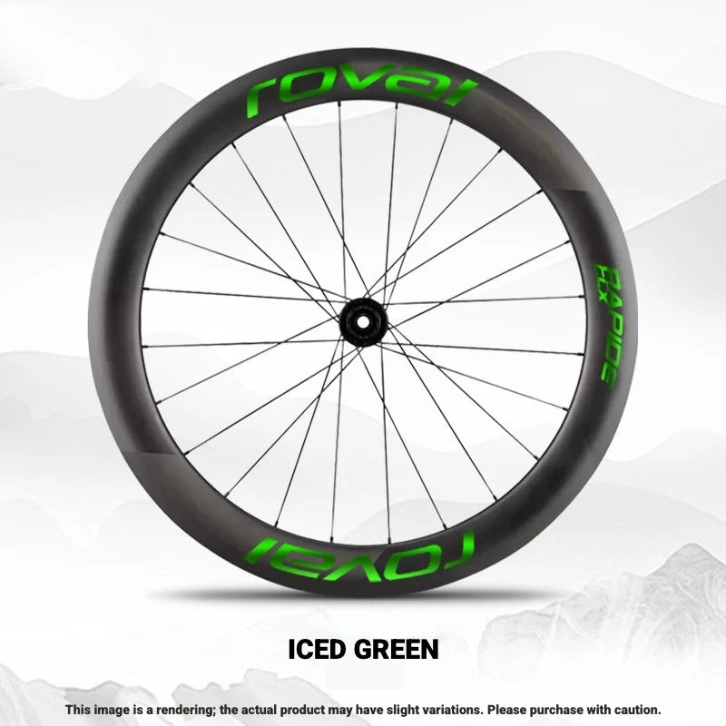 ROVAL RAPIDE CLX II Logo Color Change Sticker Full Set for Two Wheels + Backup Included Ice Green