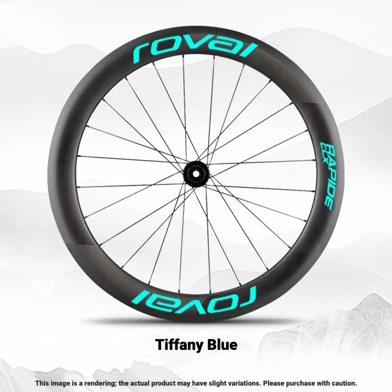 ROVAL RAPIDE CLX II Logo Color Change Sticker Full Set for Two Wheels + Backup Included Tiffany Blue
