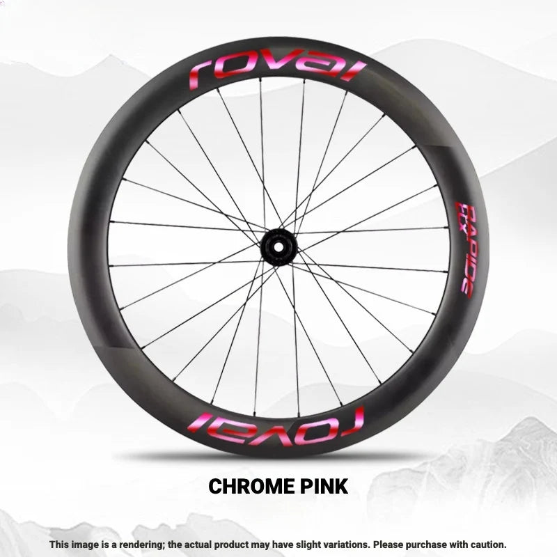 ROVAL RAPIDE CLX II Logo Color Change Sticker Full Set for Two Wheels + Backup Included Chrome Pink